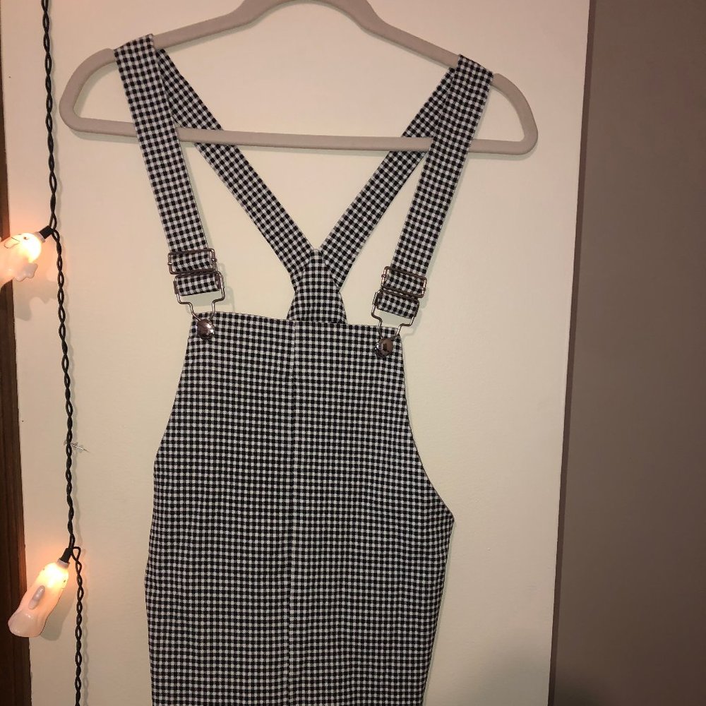 F21 Checkered Overall Dress